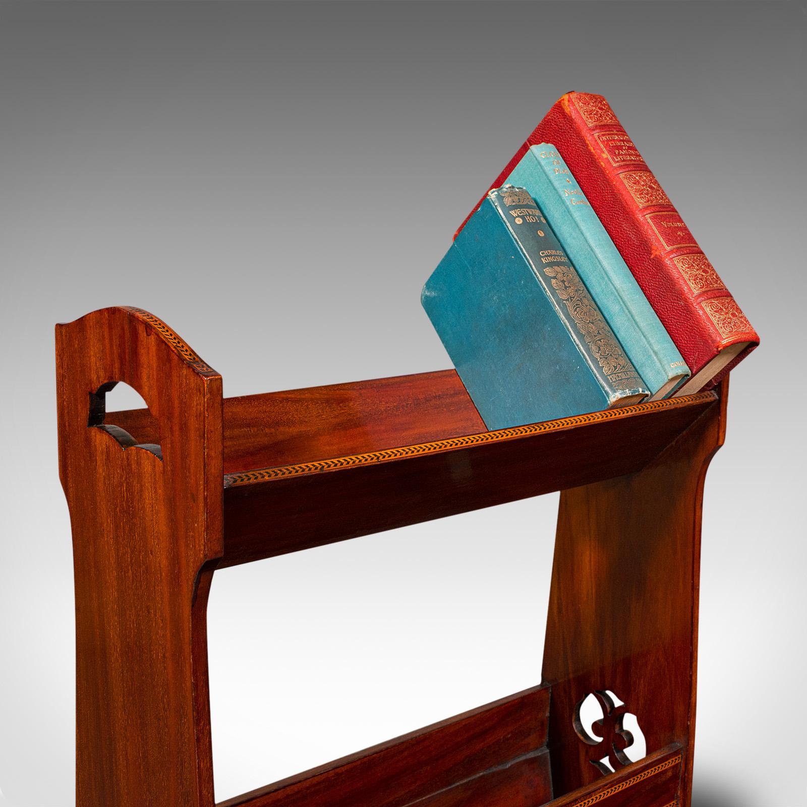 Antique Arts & Crafts Book Stand, English, Magazine Rack, Canterbury, Edwardian For Sale 5