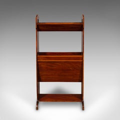 Antique Arts & Crafts Book Stand, English, Magazine Rack, Canterbury, Edwardian