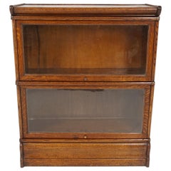 Antique Arts + Crafts Bookcase, Mission Oak Barrister, Scotland 1910, B2425