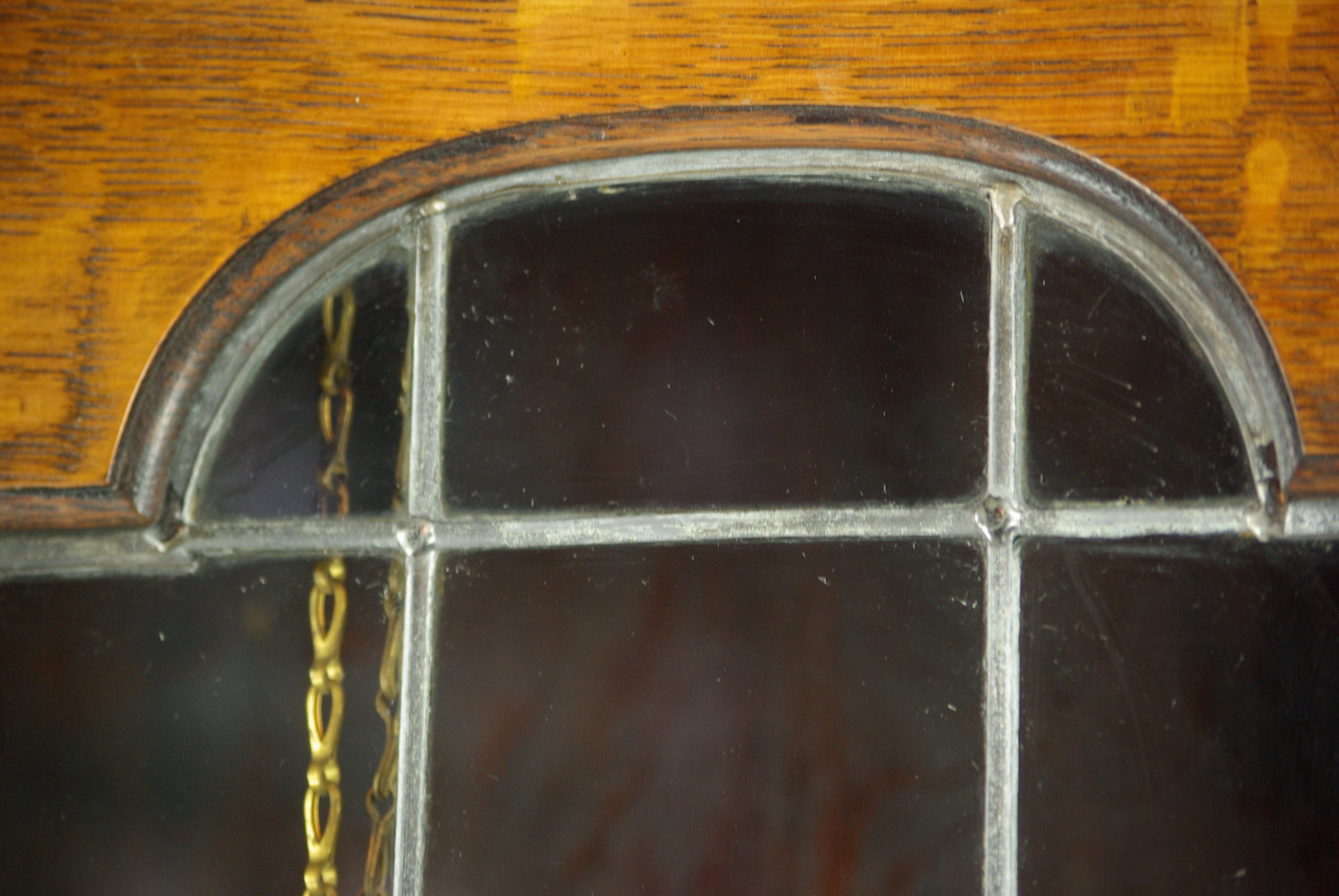 Antique Arts & Crafts Bookcase, Oak Bookcase, Leaded Glass, Antiques, B1203 1