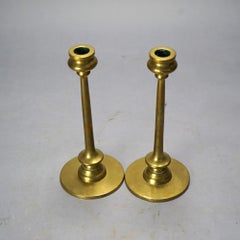 Antique Arts & Crafts Bradley & Hubbard or Jarvie Style Brass Candlesticks C1910