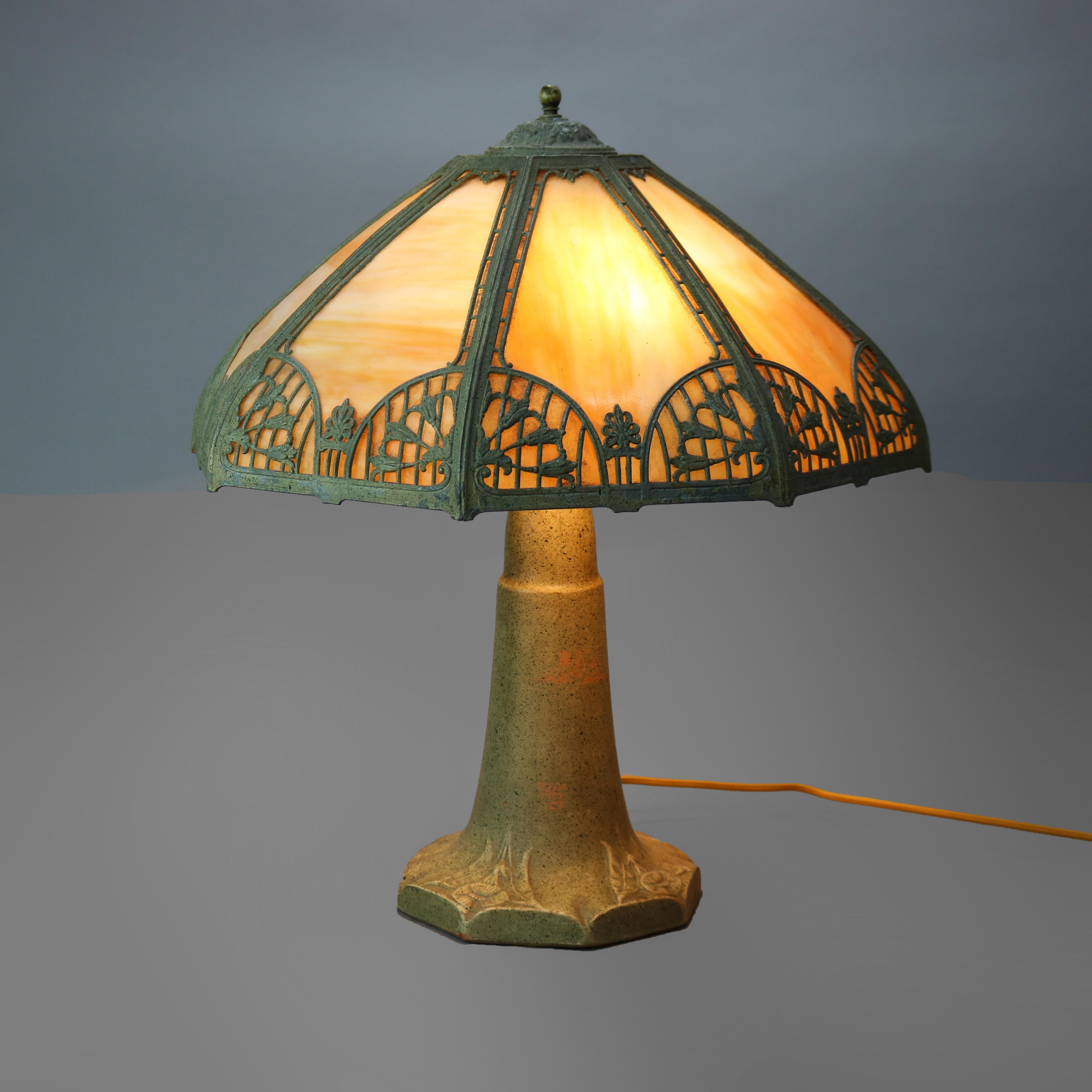 vintage slag glass lamp
