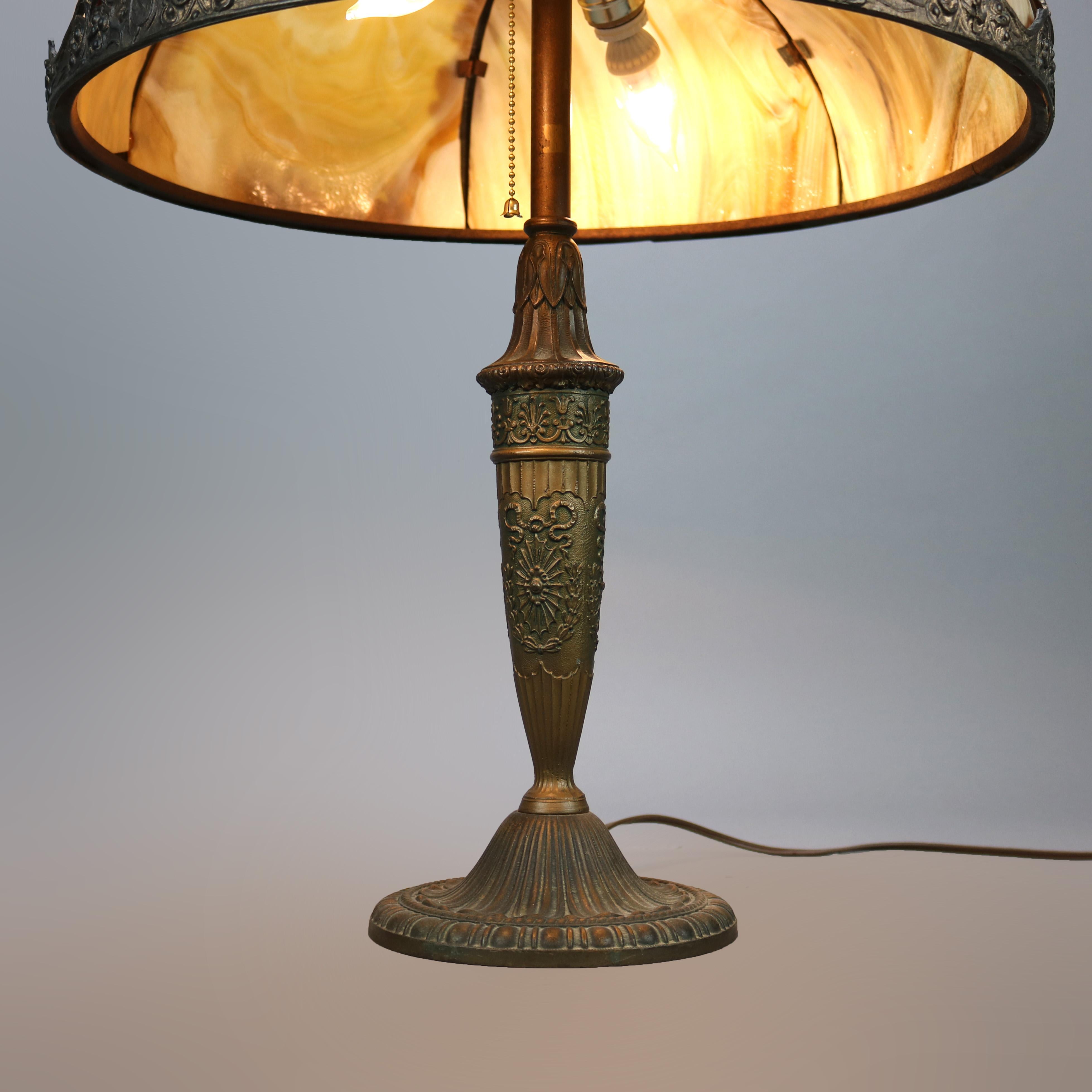 antique slag glass lamps