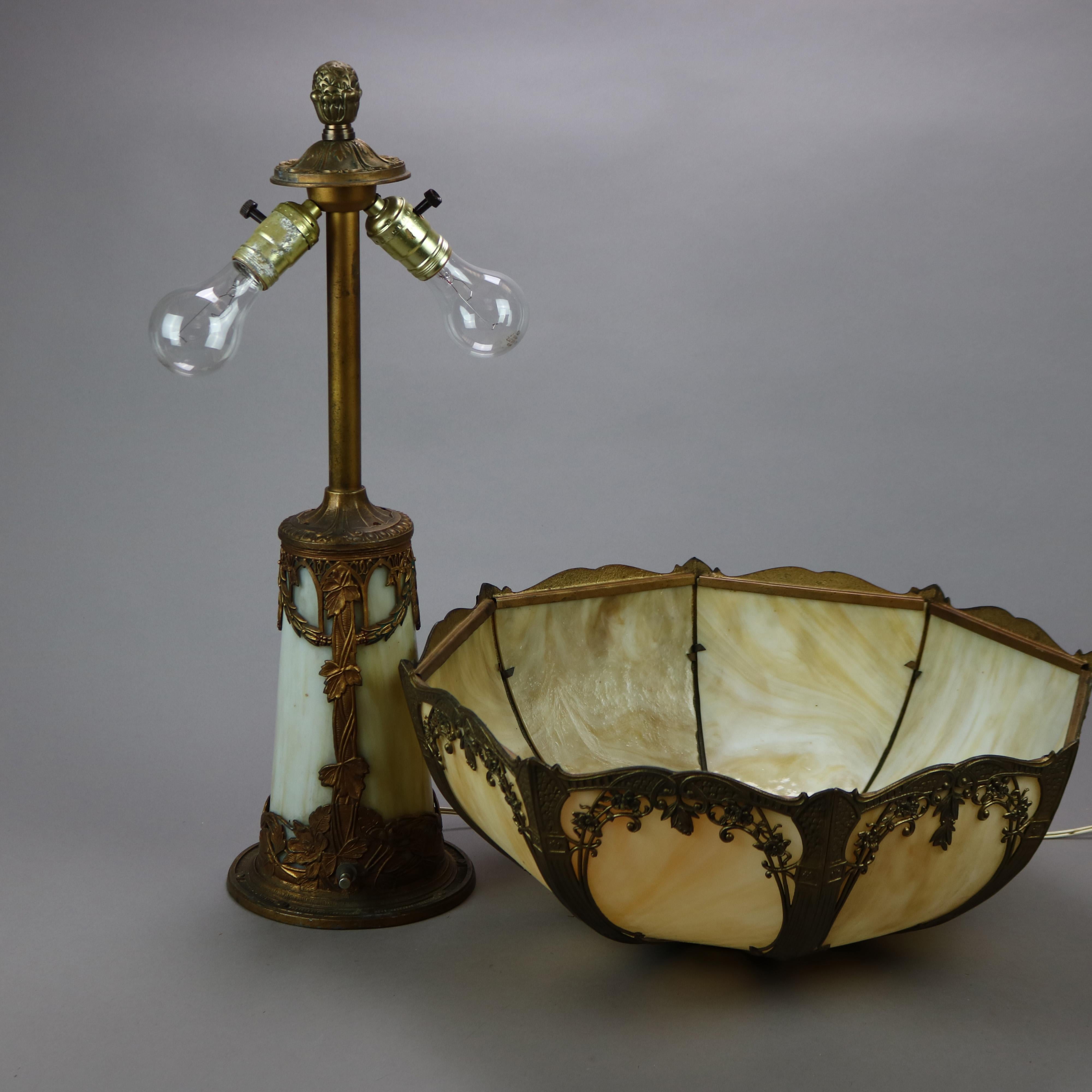 slag glass lamp