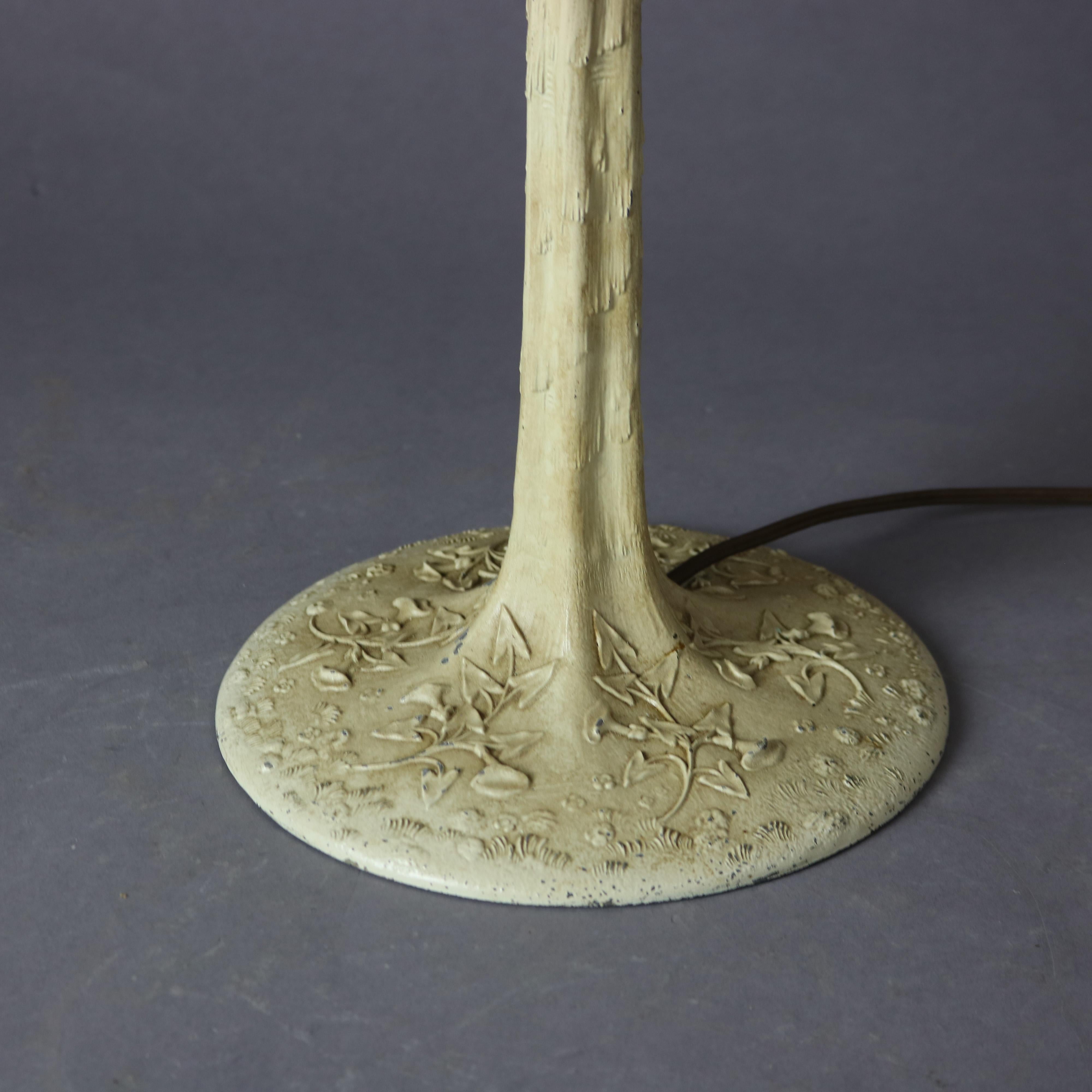 20th Century Antique Arts & Crafts Bradley & Hubbard Slag Glass Table Lamp, circa 1920