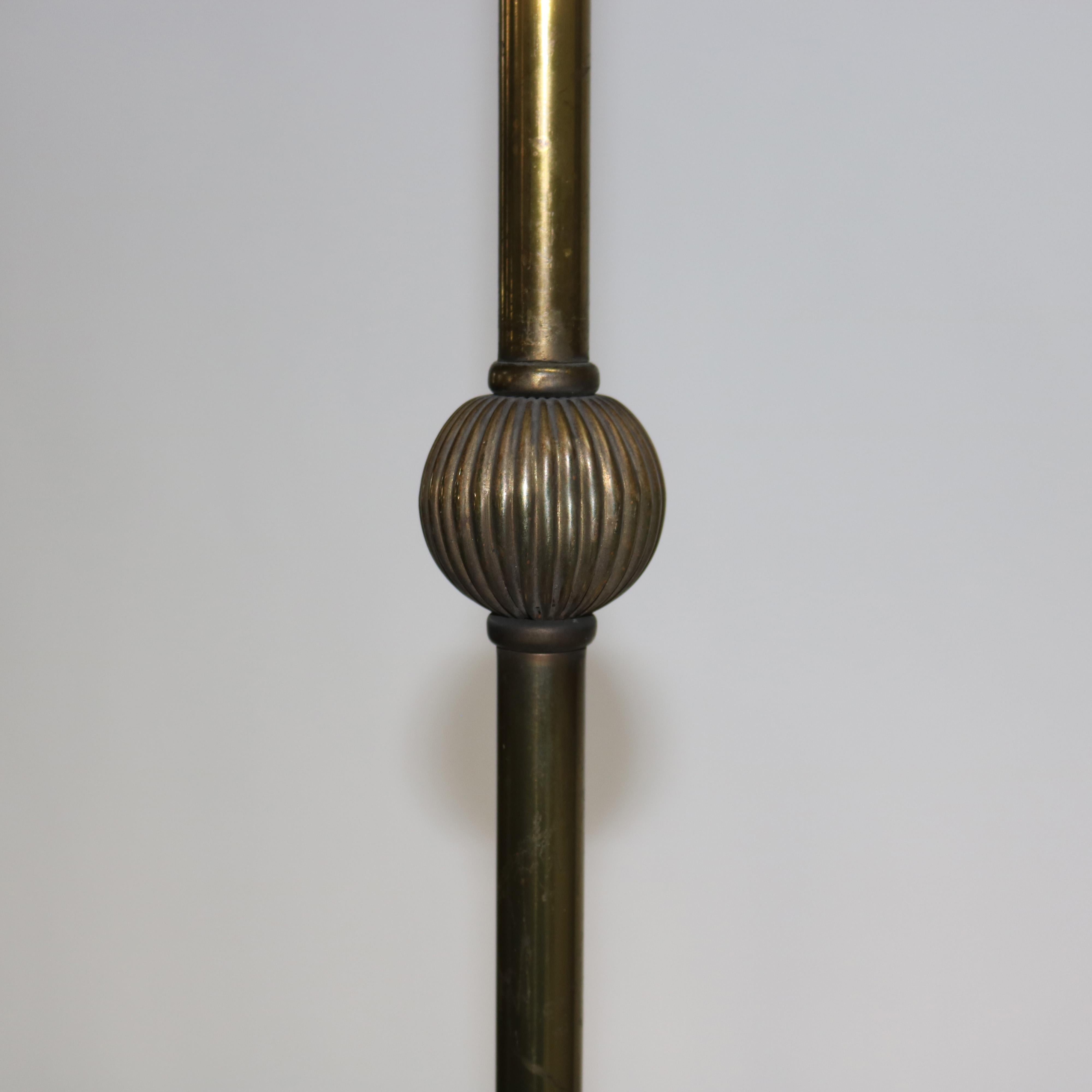 Antique Arts & Crafts Brass & Opalescent Glass Three-Light Hanging Fixture c1920 For Sale 3