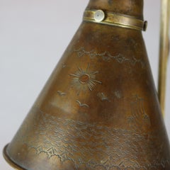 Antique Arts & Crafts Bronze & Brass Mission Student Desk Lamp, Circa 1920