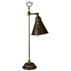 Antique Arts & Crafts Bronze & Brass Mission Student Desk Lamp, Circa 1920