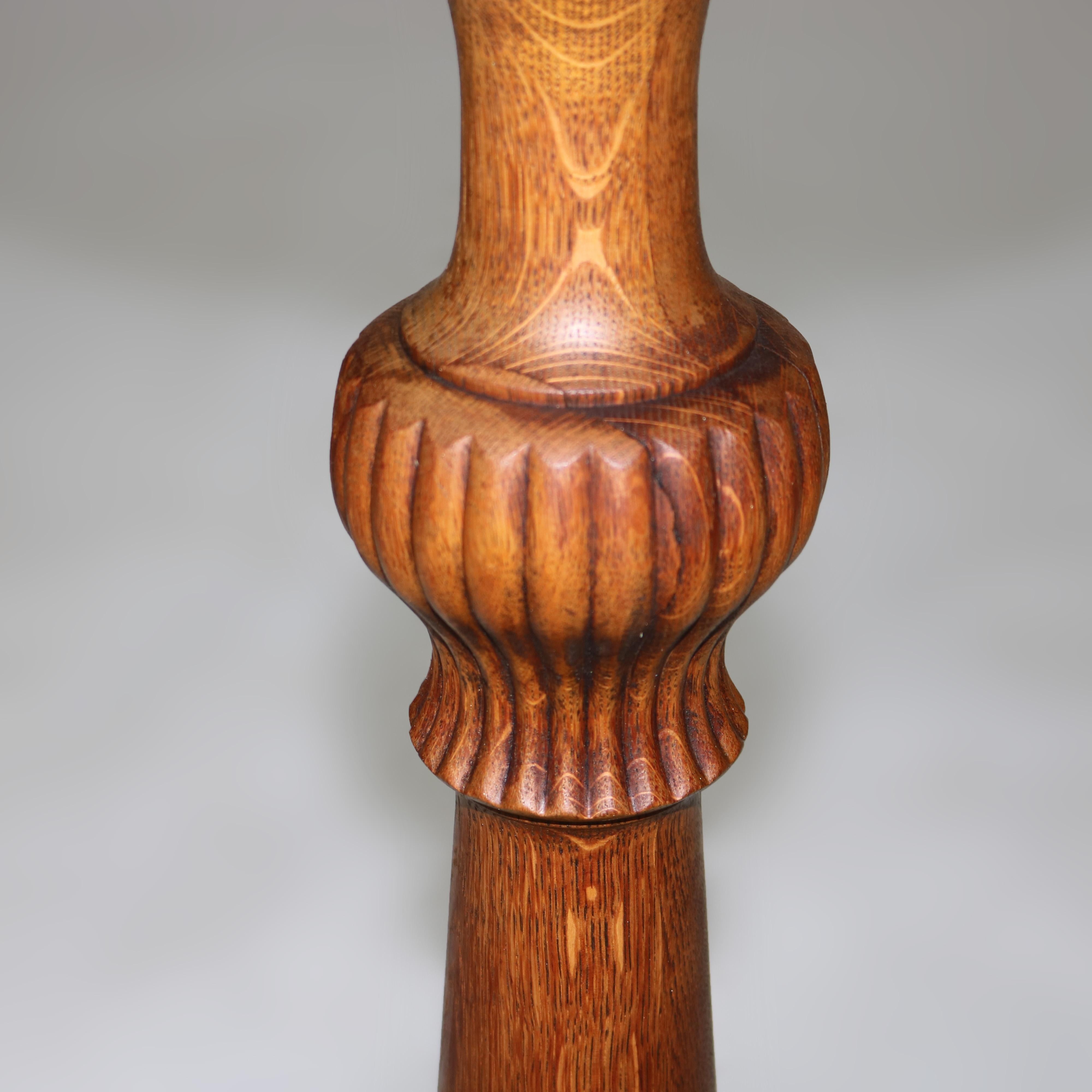 Antico supporto per piante in Oak Carved con elementi di melone C1920 in vendita 7