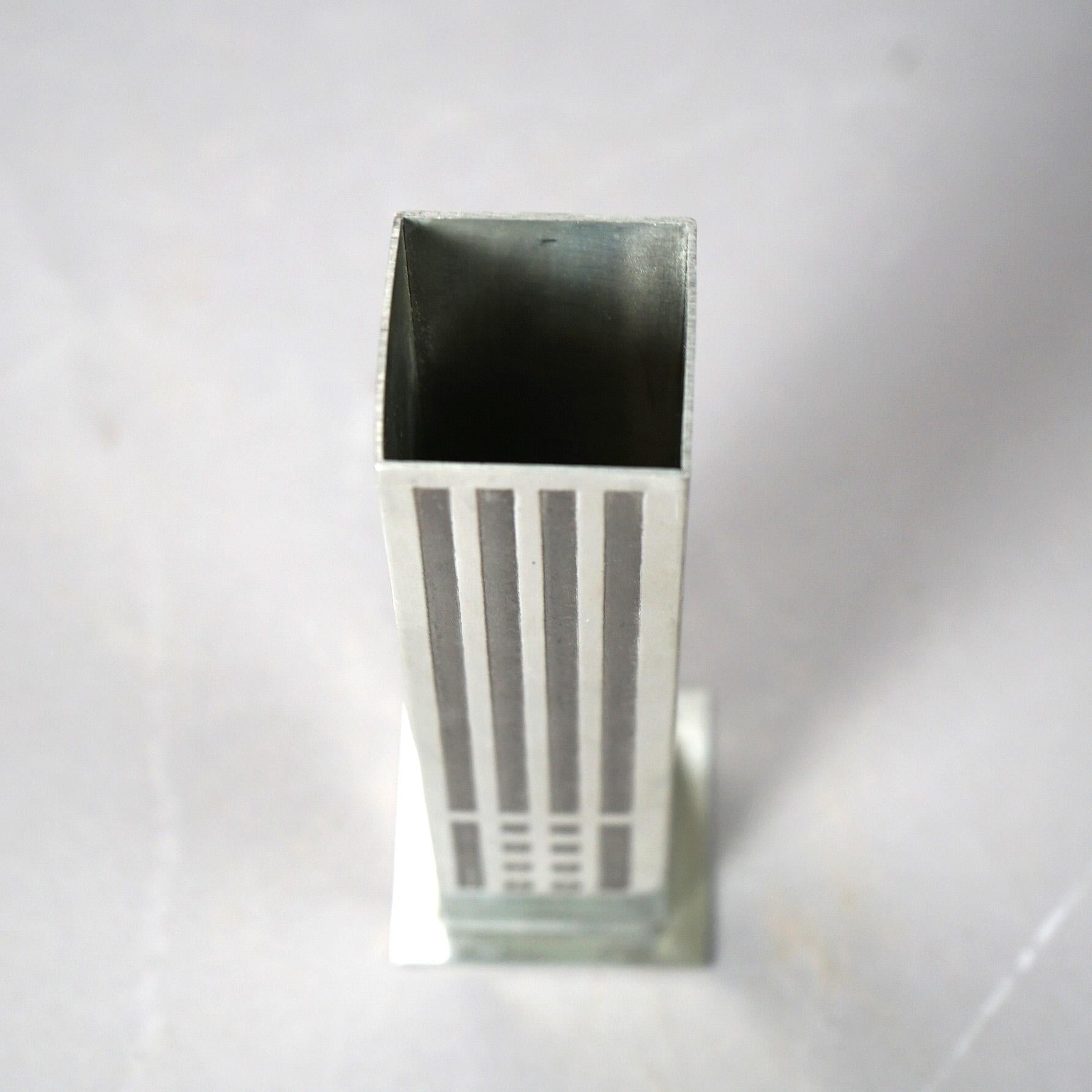 20th Century Antique Arts & Crafts Charles Rennie McIntosh Polished Pewter Bud Vase c1920