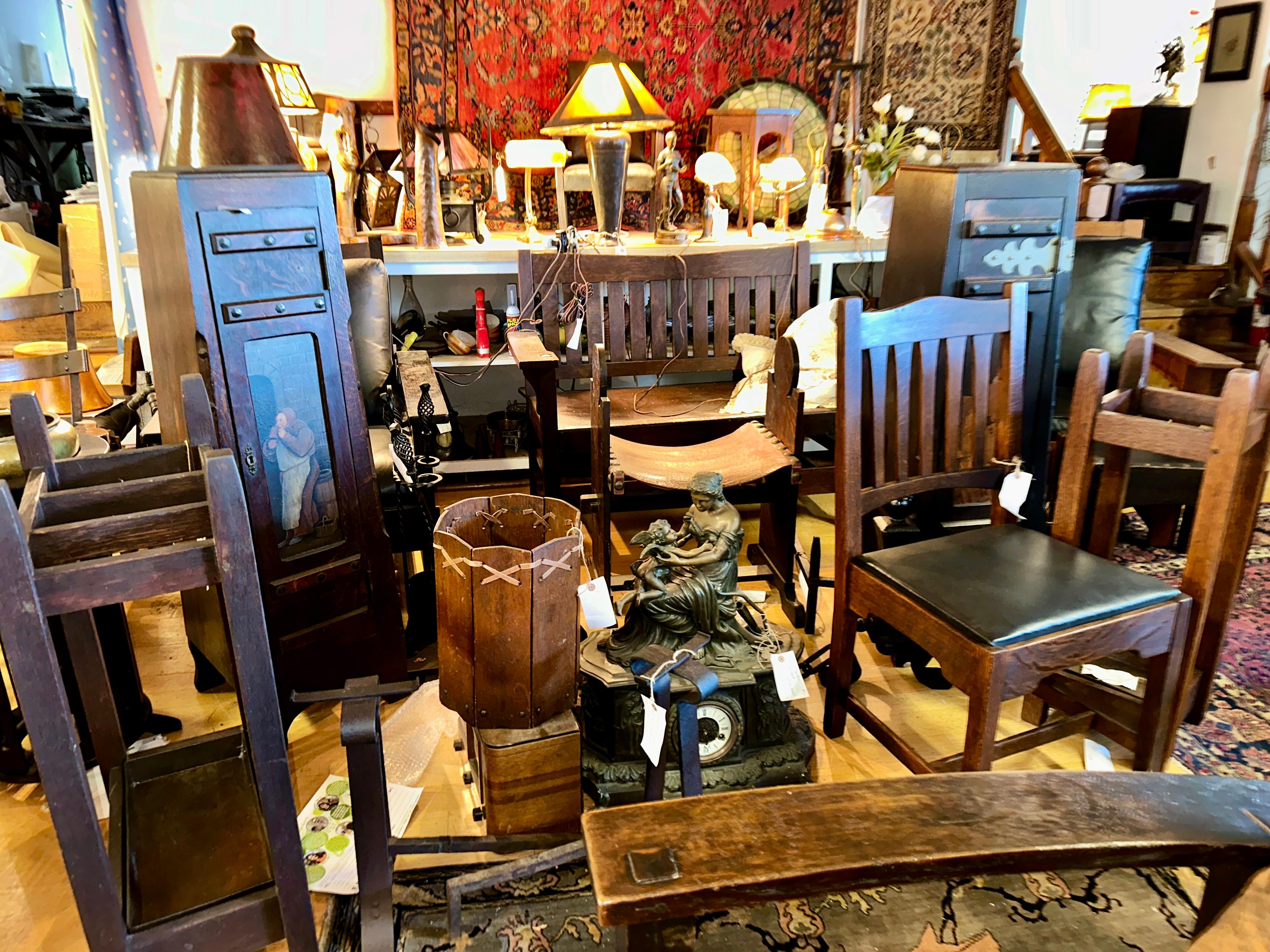 Antigua Carbonera Arts & Crafts - Época Stickley - W4977 en venta 7