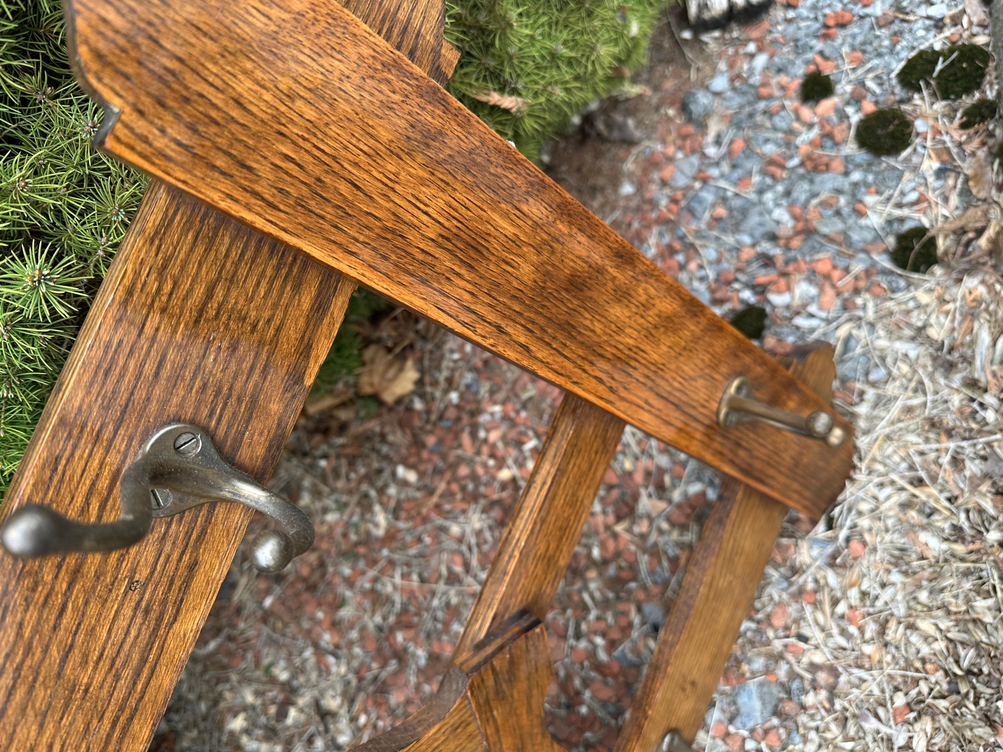 Antique A@C Coat Hanger with Mirror Stickley era W1732     SALE For Sale 8