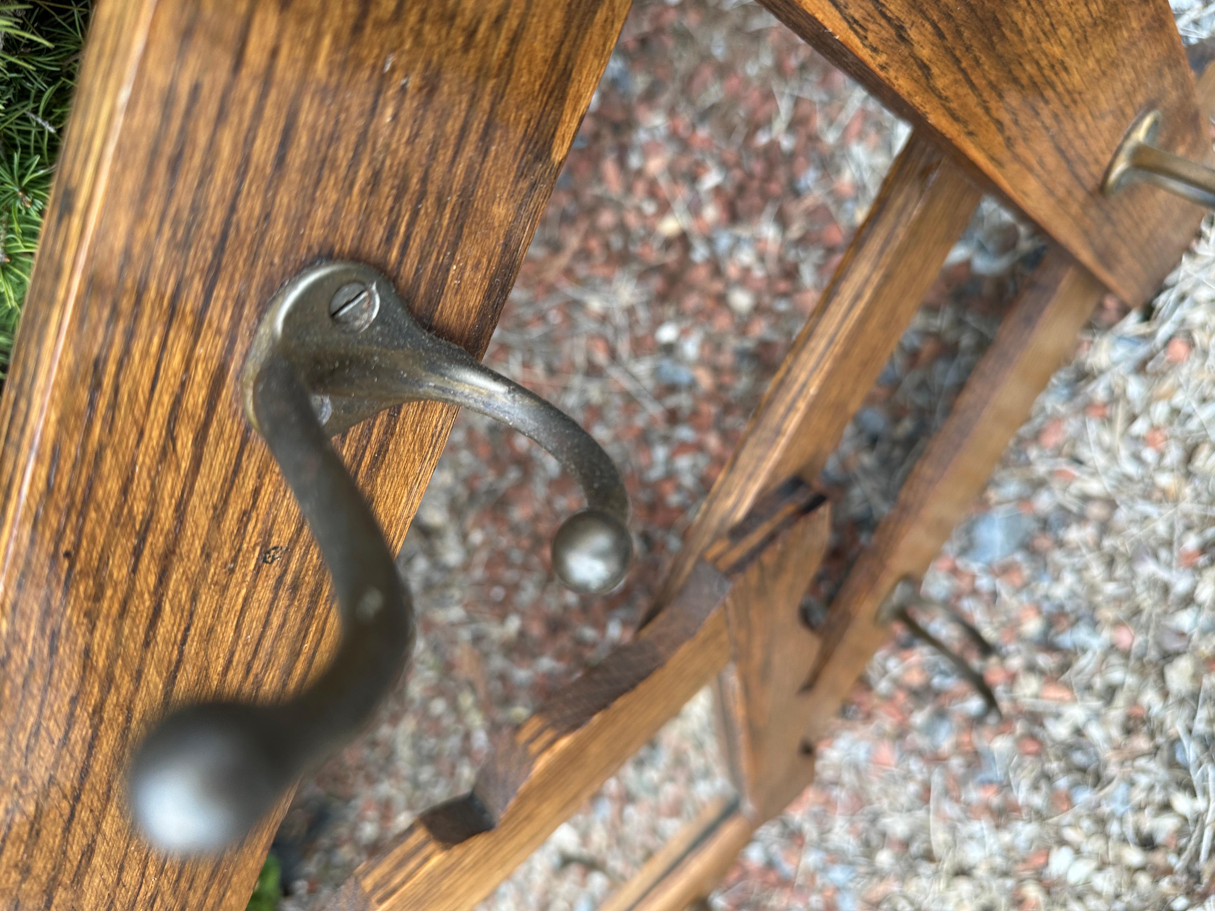 Antique A@C Coat Hanger with Mirror Stickley era W1732     SALE In Good Condition For Sale In Shamokin Dam, PA
