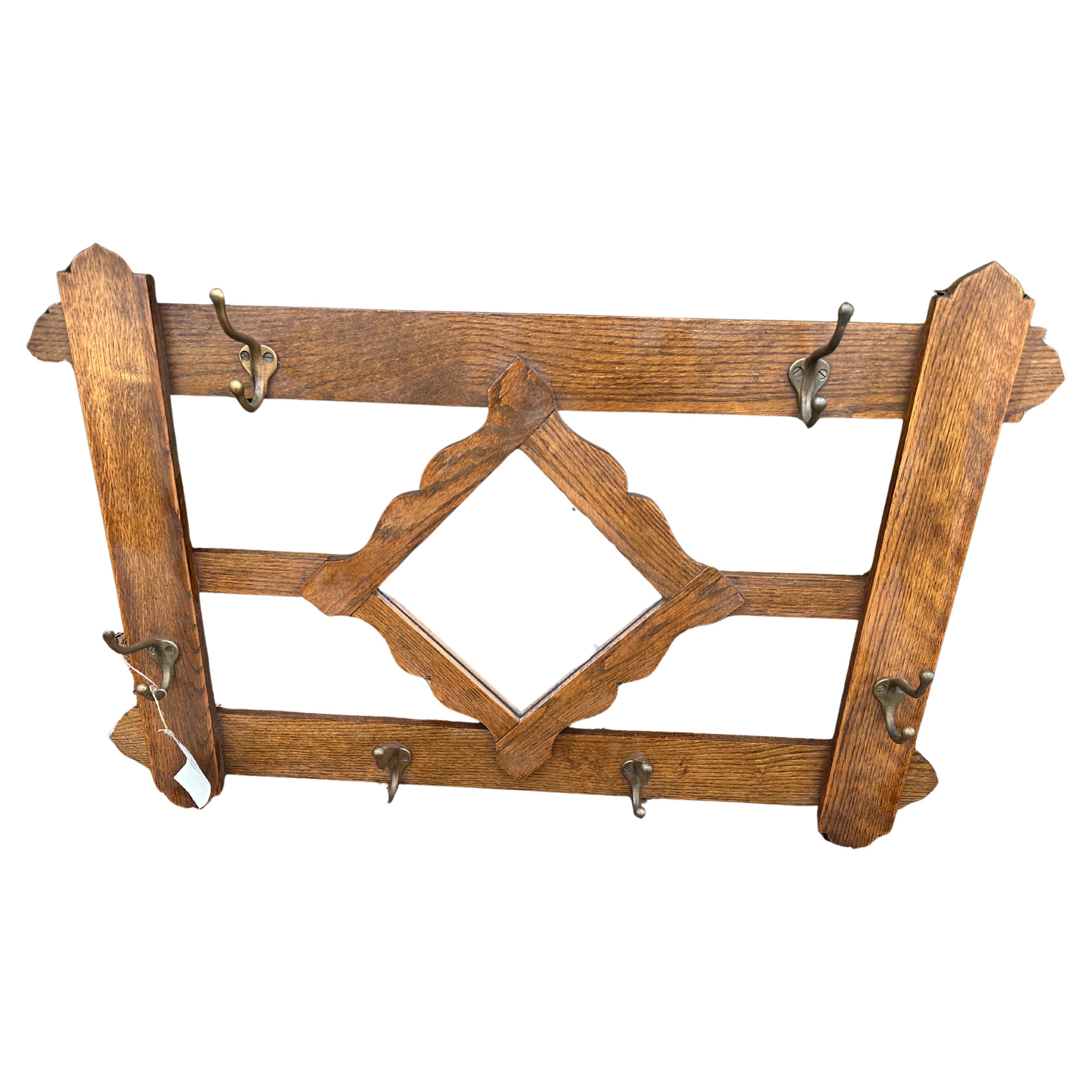 Antique A@C Coat Hanger with Mirror Stickley era W1732     SALE For Sale