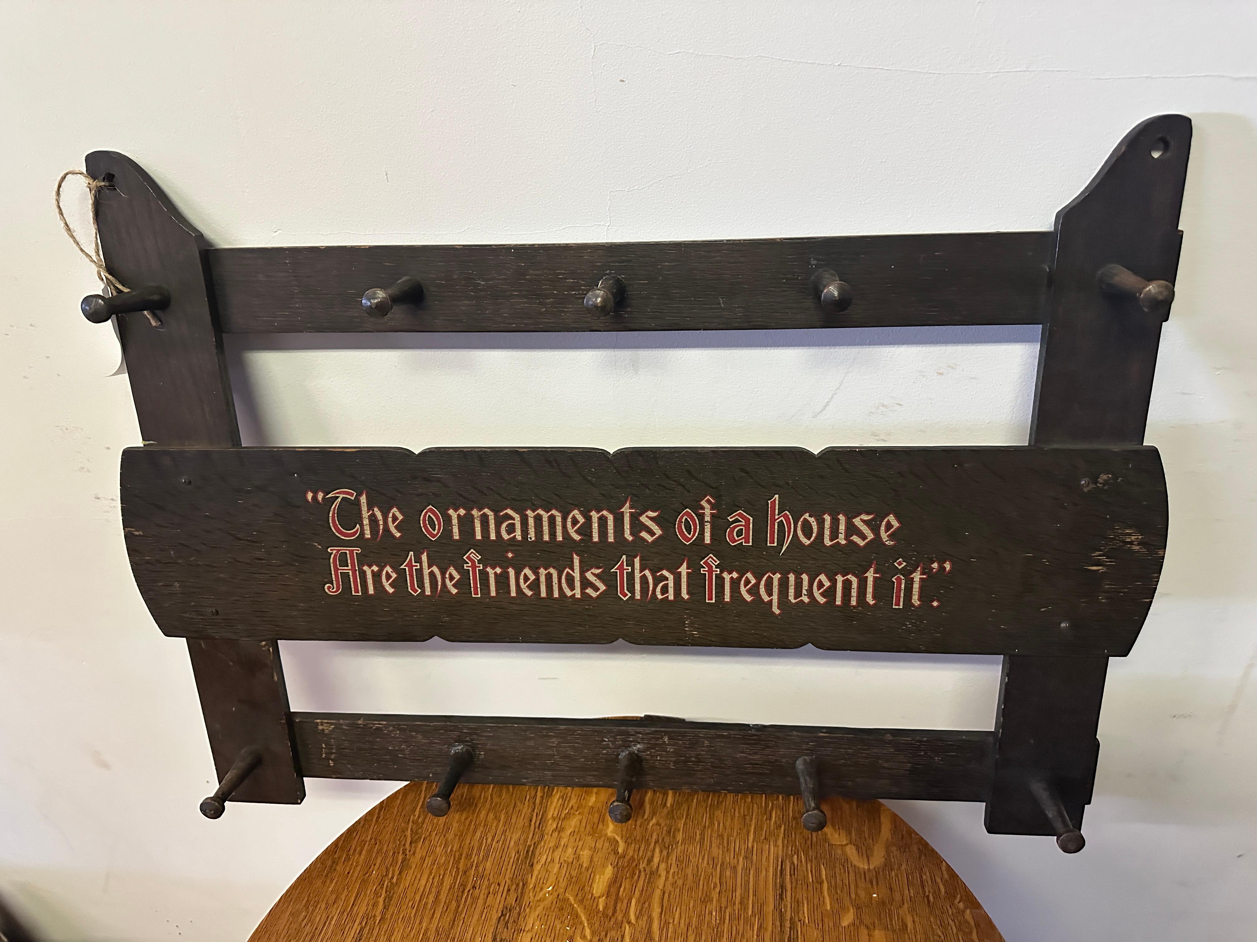 Antique Arts & Crafts Coat Rack -  stickley era W7305 3