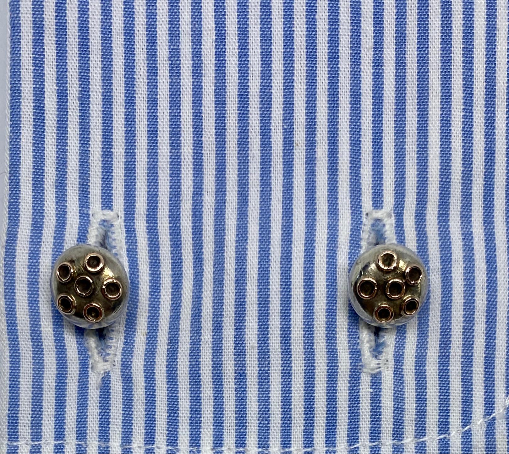 Antique Arts & Crafts Cufflinks in Sterling and Yellow Gold by George Shiebler 1