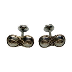 Antique Arts & Crafts Cufflinks in Sterling and Yellow Gold by George Shiebler