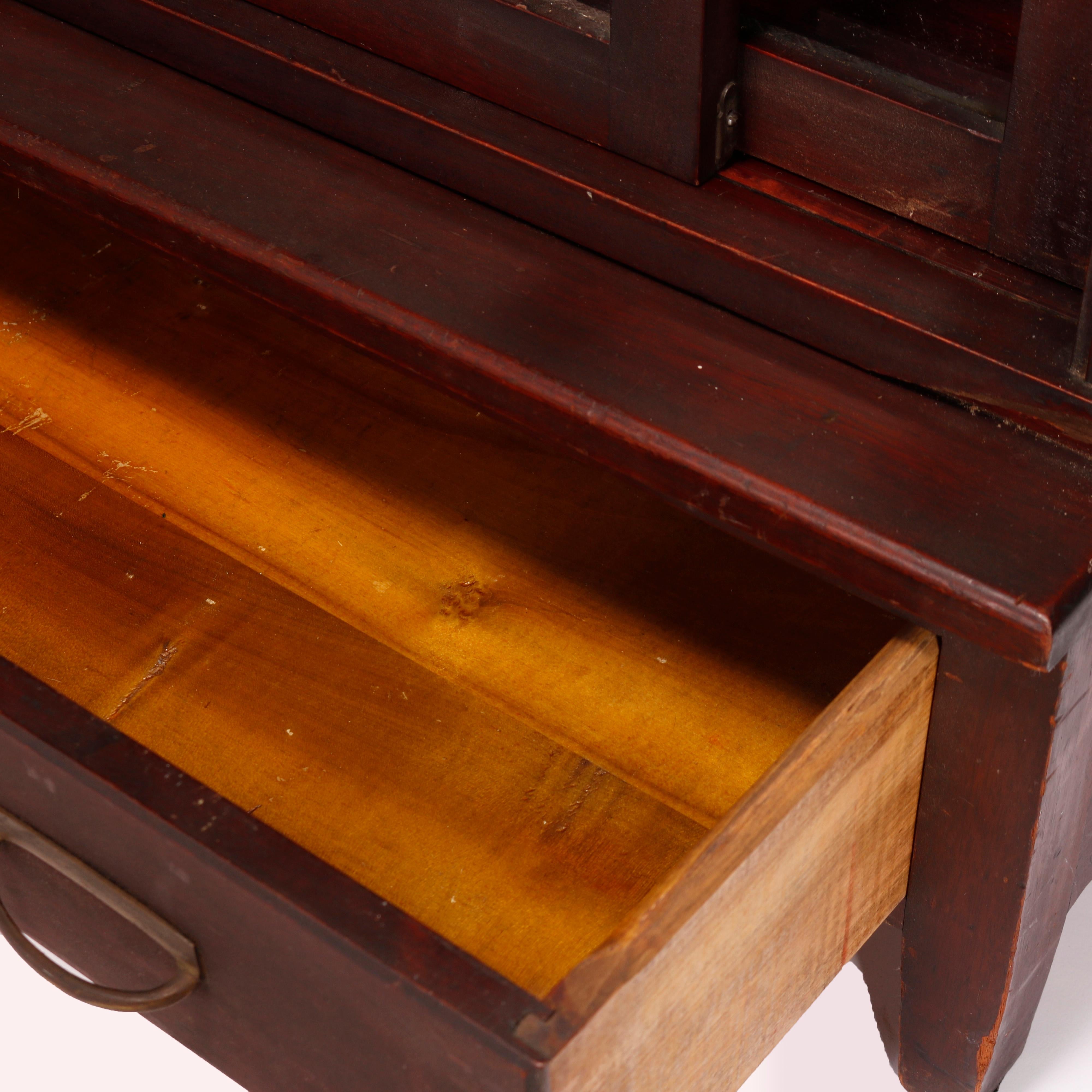 Antique Arts & Crafts Danner Mahogany Sliding Door Stack Barrister Bookcase 9