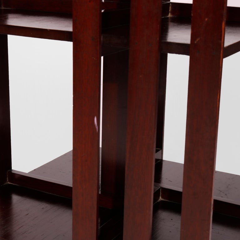 Antique Arts and Crafts Danner Revolving Mahogany Presentation Bookcase