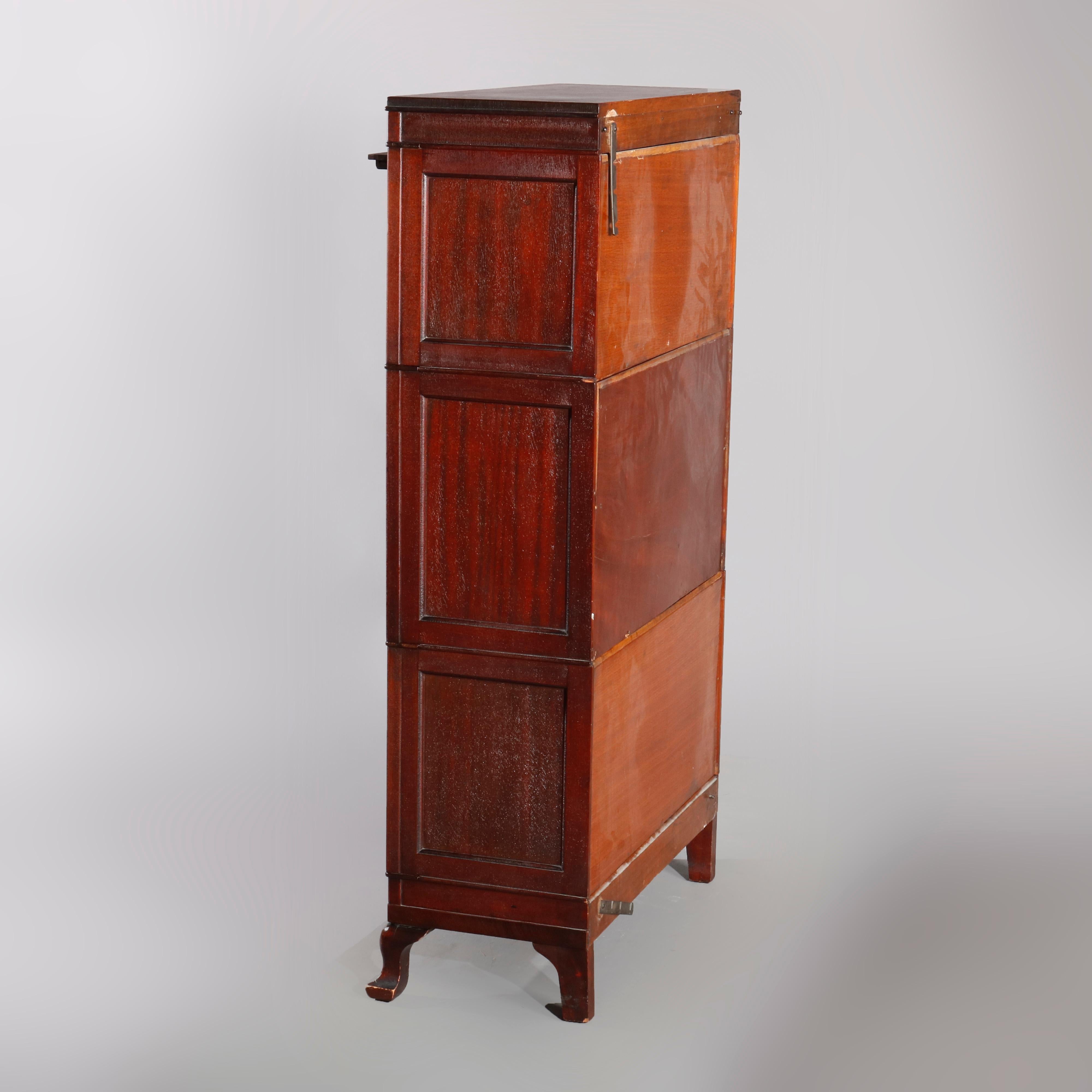 Arts and Crafts Antique Arts & Crafts Diminutive Mahogany Macey 3 Stack Barrister Bookcase