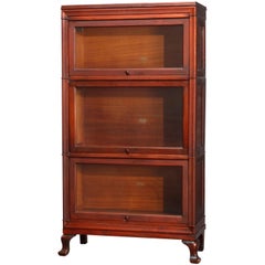 Antique Arts & Crafts Diminutive Mahogany Macey 3 Stack Barrister Bookcase