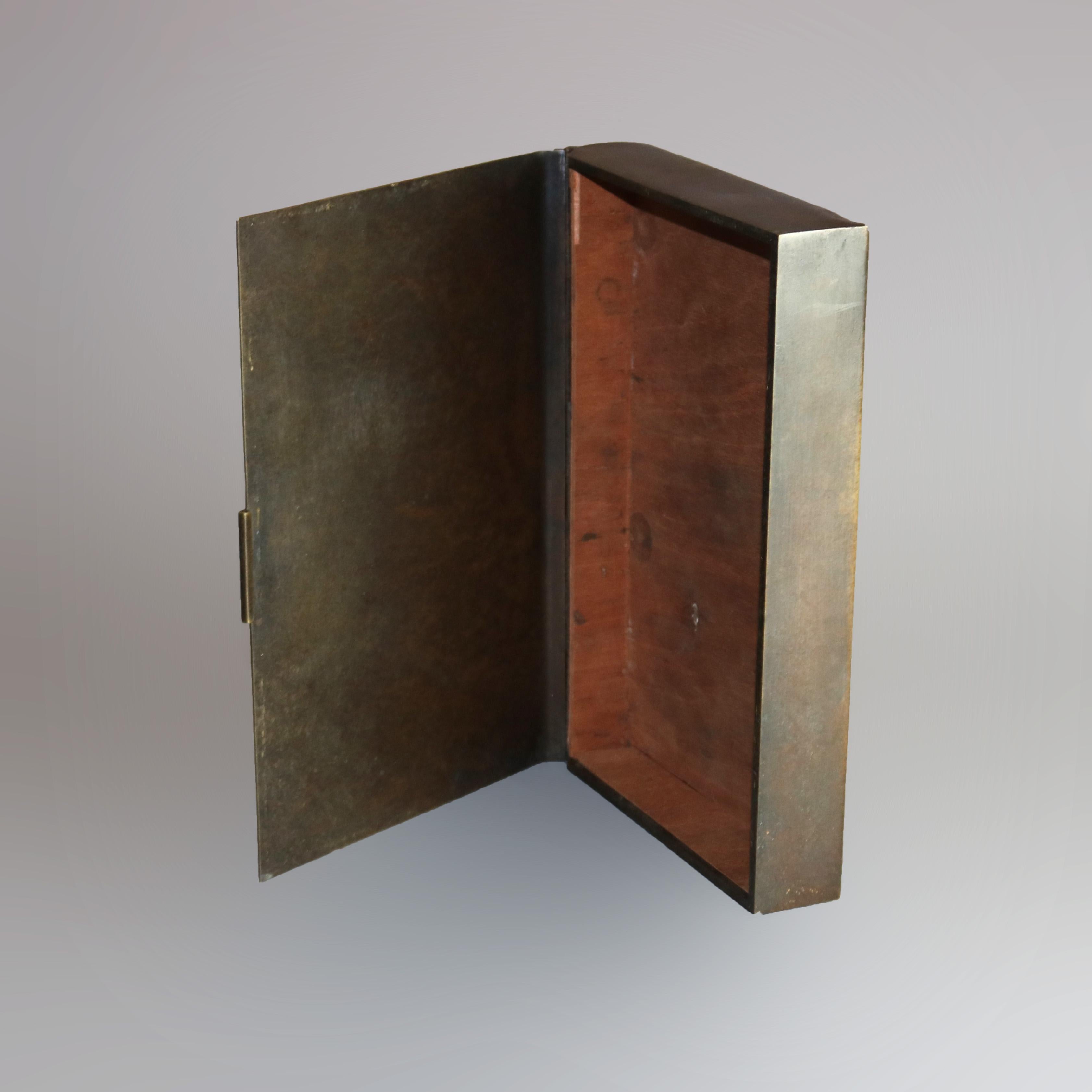 Carved Antique Arts & Crafts Dirk Van Erp Hammered Copper Box, Lined, circa 1910