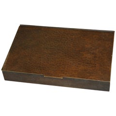 Antique Arts & Crafts Dirk Van Erp Hammered Copper Box, Lined, circa 1910