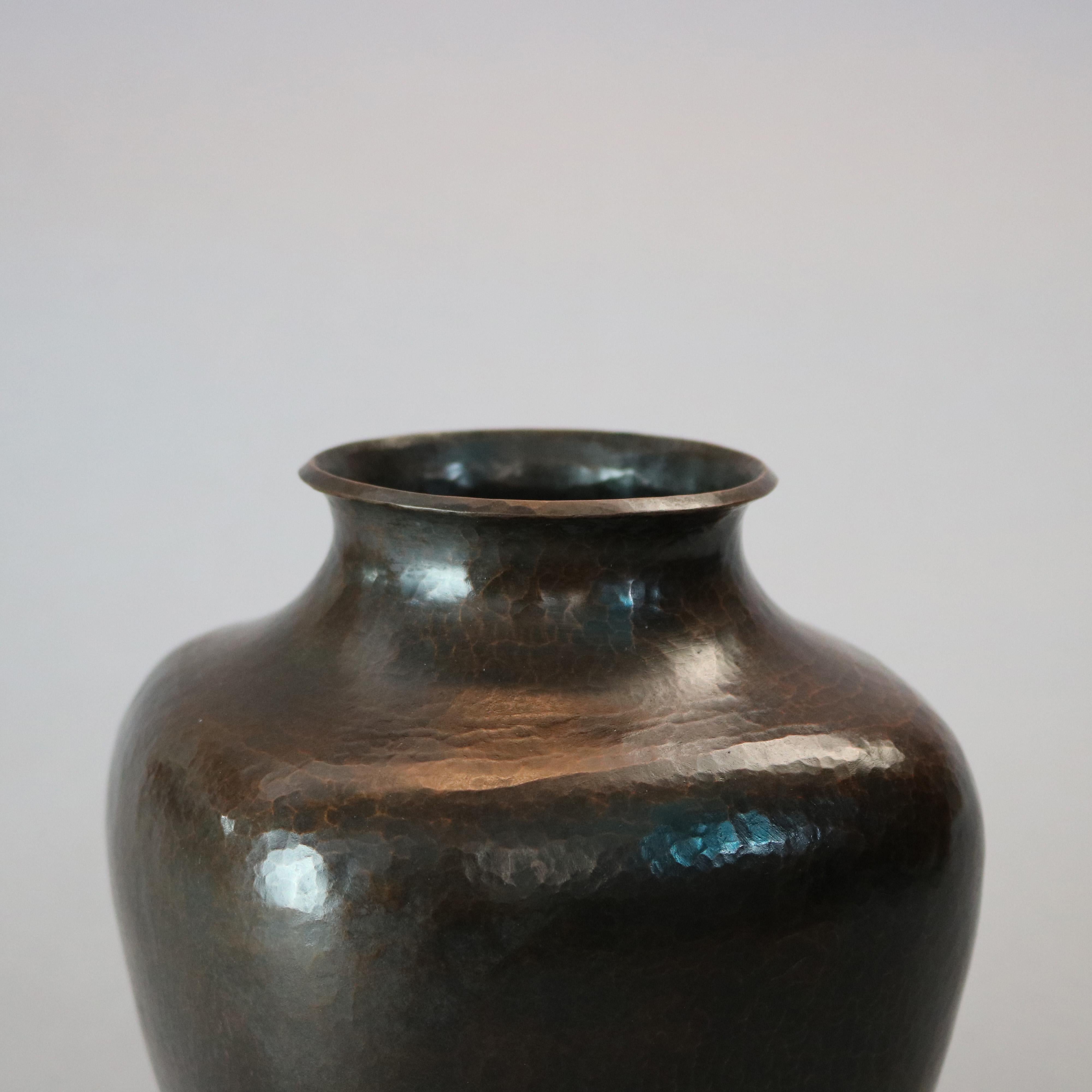 Arts and Crafts Antique Arts & Crafts Dirk Van Erp Hammered Copper Shouldered Vase, circa 1910