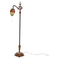 Antique Arts & Crafts Ebonized & Bronzed Metal Floor Lamp Circa 1920