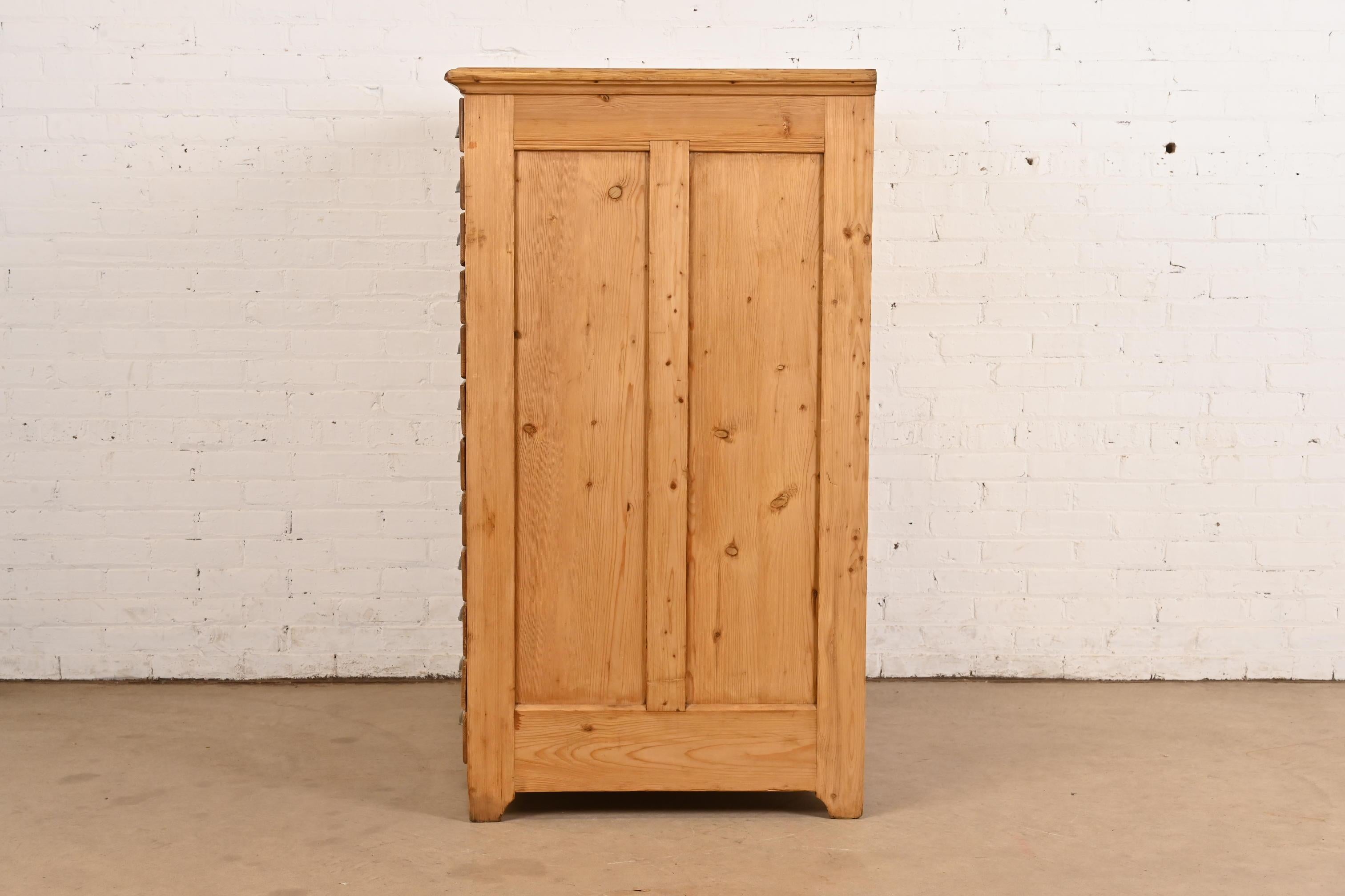 Antique Arts & Crafts English Pine 12-Drawer Architect's Blueprint File Cabinet For Sale 4