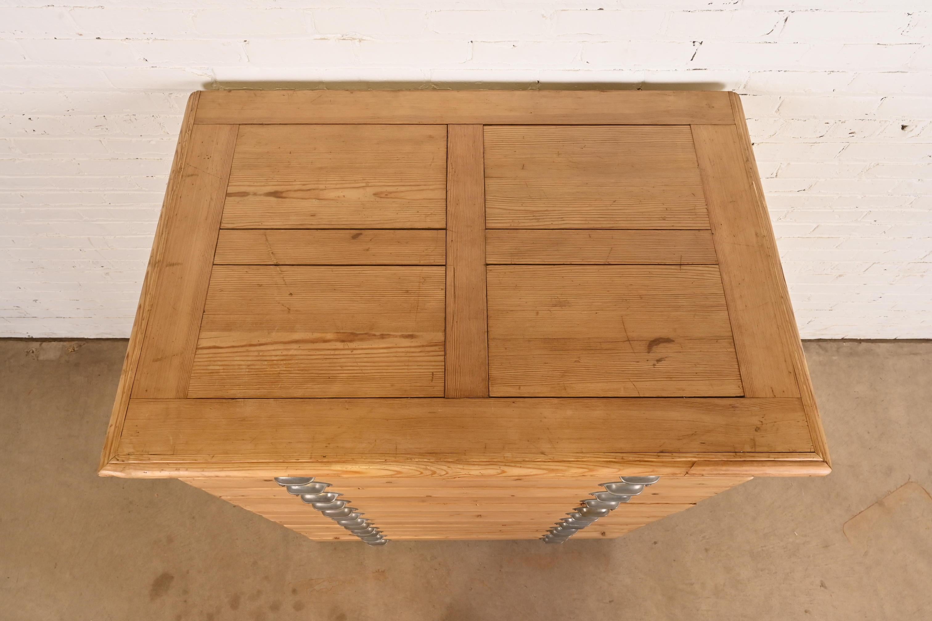 Antique Arts & Crafts English Pine 12-Drawer Architect's Blueprint File Cabinet For Sale 3