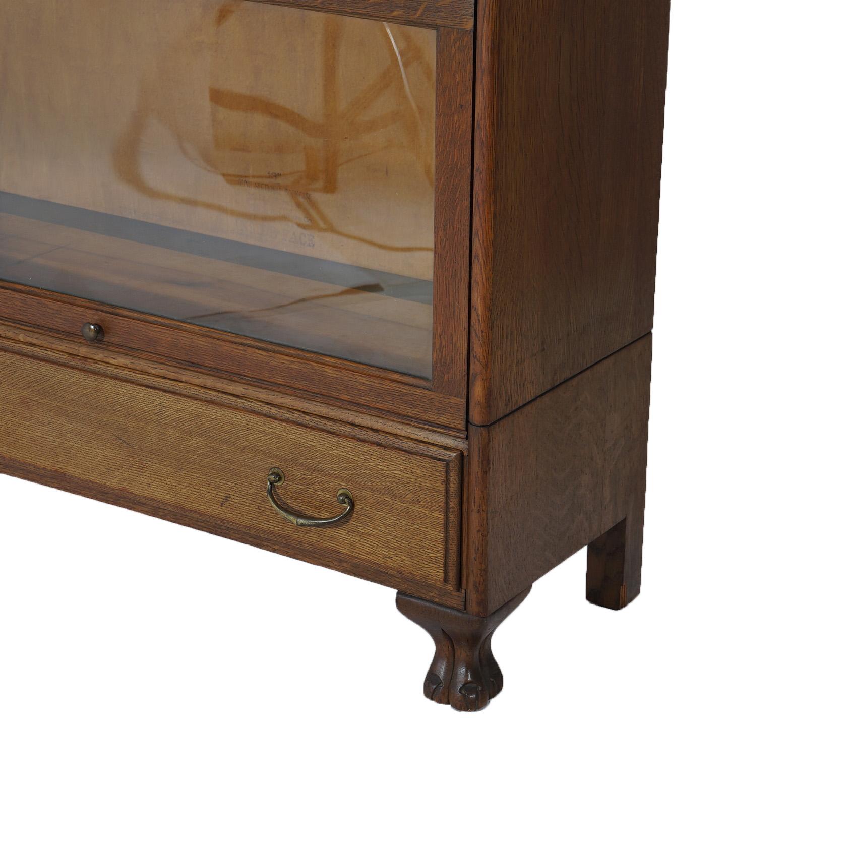 American Antique Arts &Crafts Five-Stack Oak Barrister Bookcase Secretary C1910 For Sale