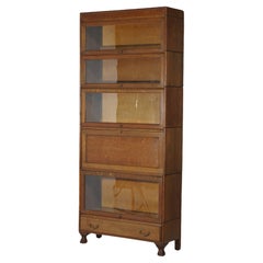 Antique Arts &Crafts Five-Stack Oak Barrister Bookcase Secretary C1910