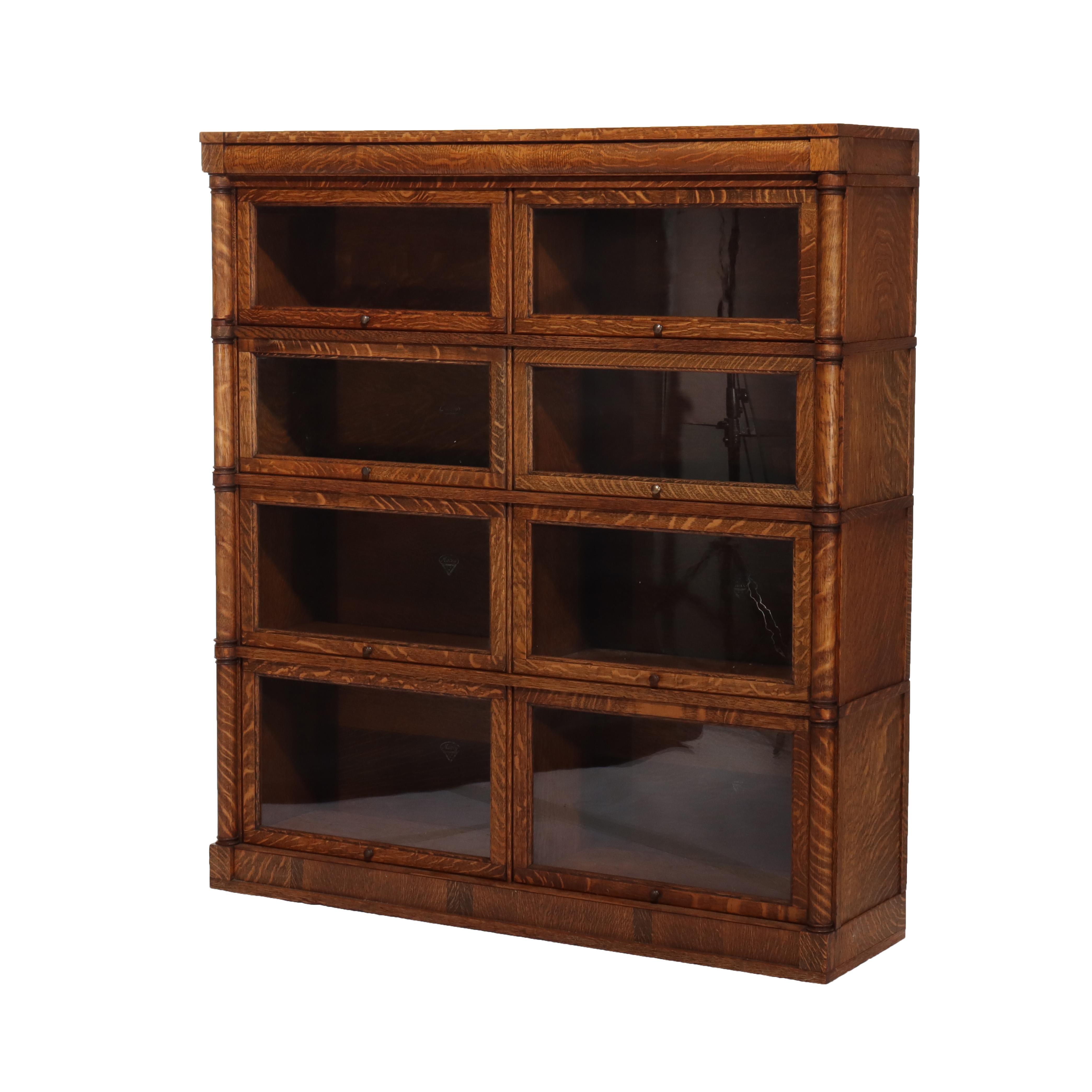 ***Reduced In-House Delivery Rates - Click on “Ask Seller” to Request a Quote***
Antique Arts & Crafts Four-Stack Barrister Bookcase C1910
Measures - 13 1/2