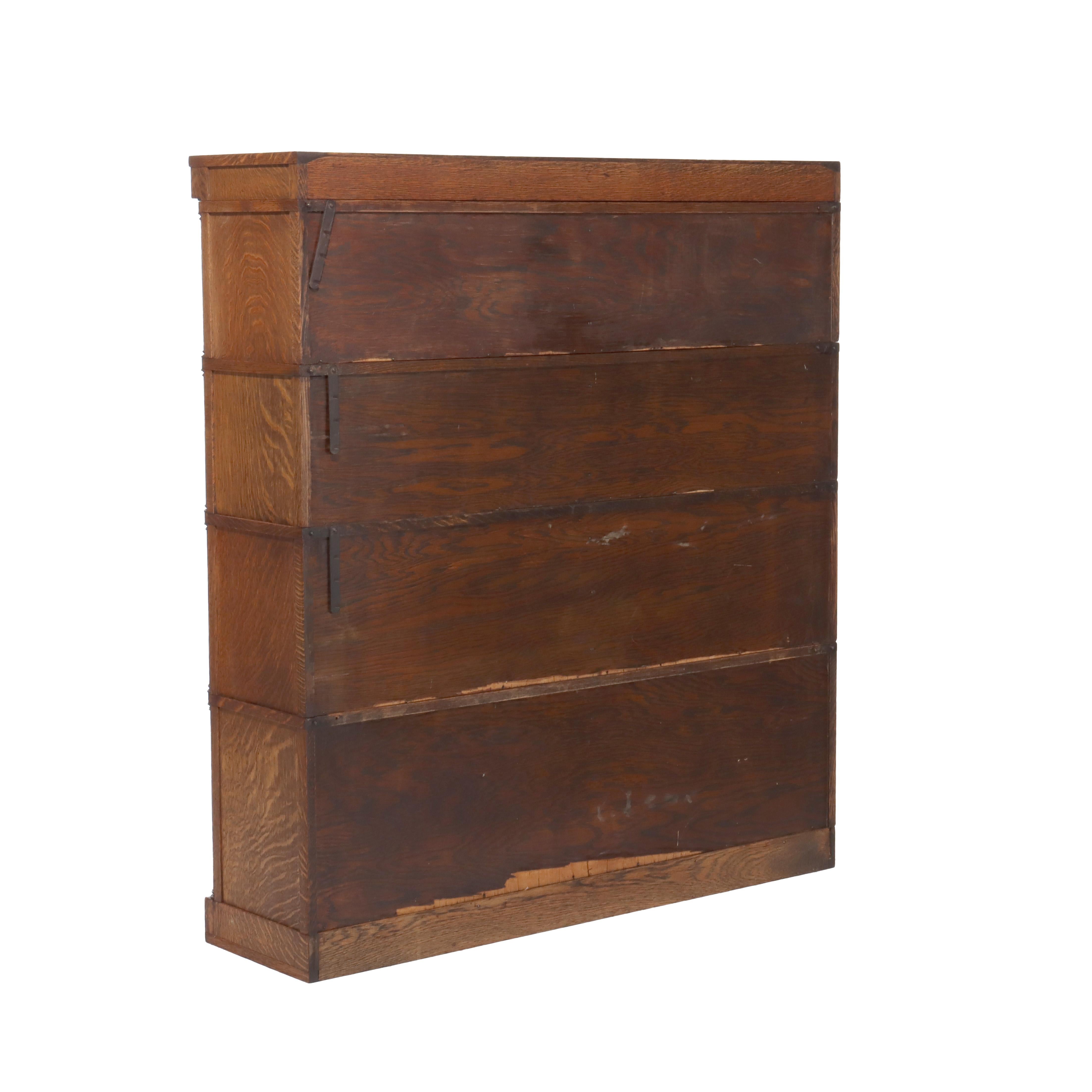 Arts and Crafts Antique Arts & Crafts Four-Stack Oak Barrister Bookcase C1910 For Sale