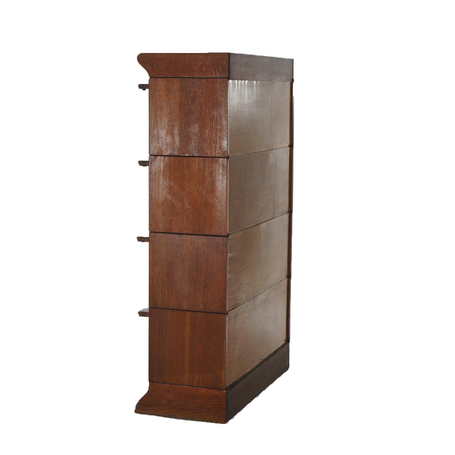 Antica libreria a quattro ripiani in Oak Barrister C1920 In condizioni buone in vendita a Big Flats, NY