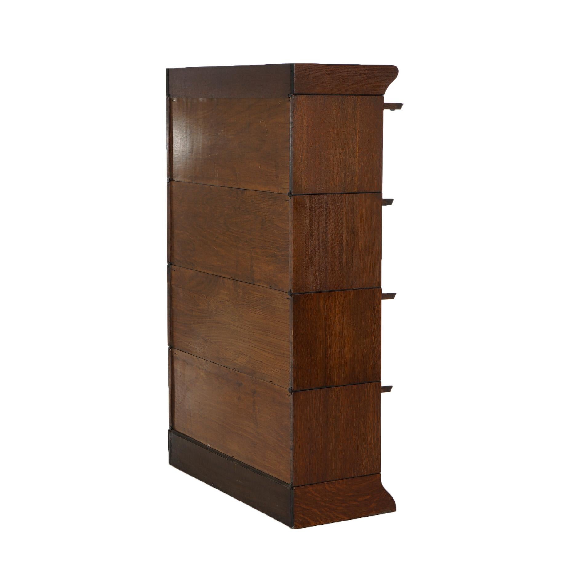 20th Century Antique Arts & Crafts Four-Stack Oak Barrister Bookcase C1920 For Sale