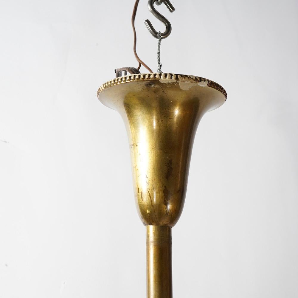 Antique Arts & Crafts Frank Loyd Wright School Leaded Glass Hanging Fixture 1920 4