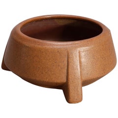 Antique Arts & Crafts Fulper Art Pottery Footed Buttress Bowl:: circa 1920