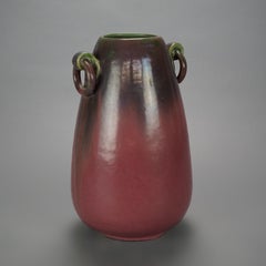 Antike Arts and Crafts Fulper-Kunstkeramik-Vase mit Ringgriffen, um 1920