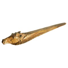 Antique Arts & Crafts Gilt Bronze Horse Sculpture Letter Opener by Jul Coessens
