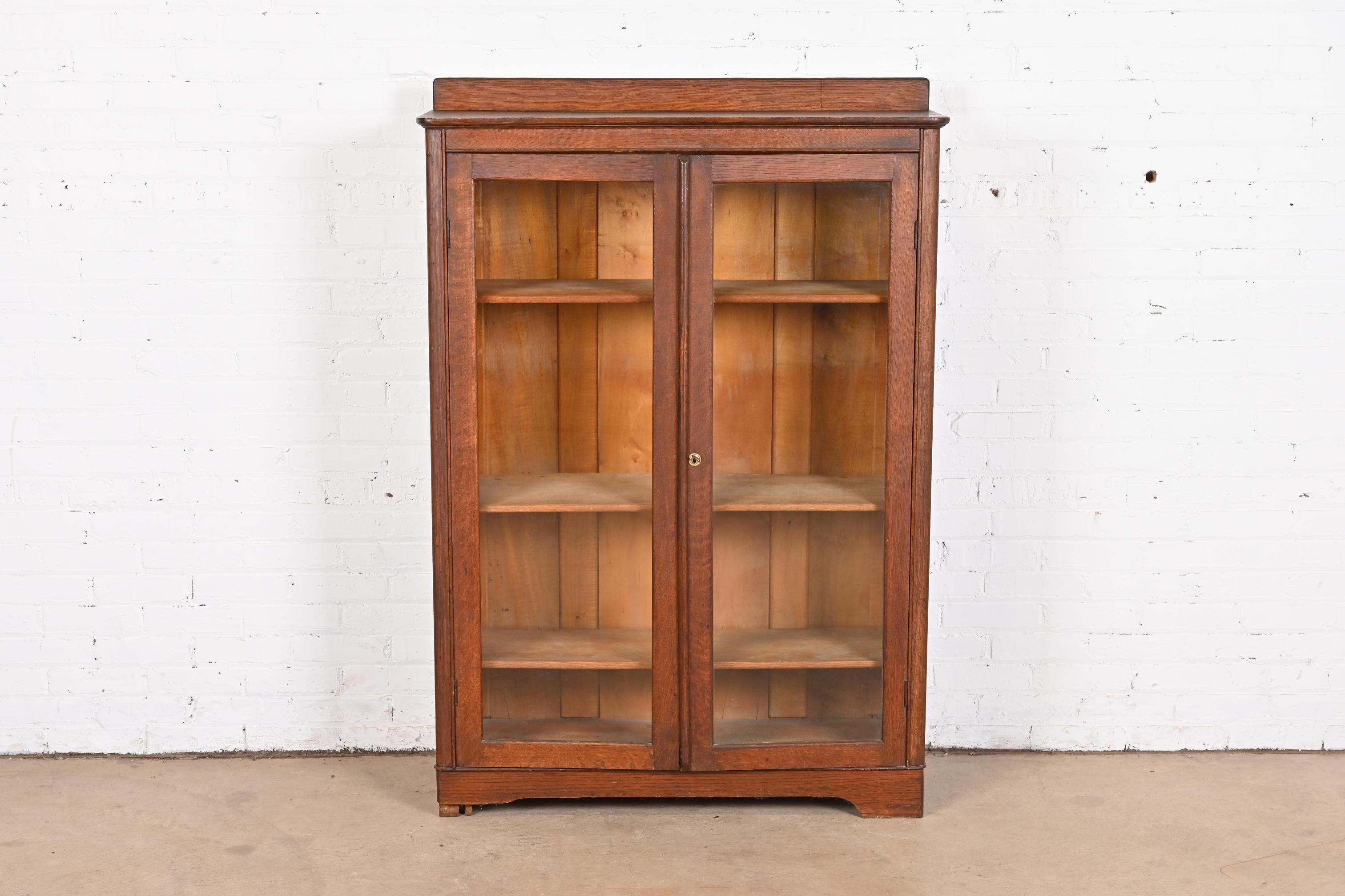 Arts and Crafts Antique Arts & Crafts Glass Front Bookcase by Larkin Co., Circa 1900 For Sale
