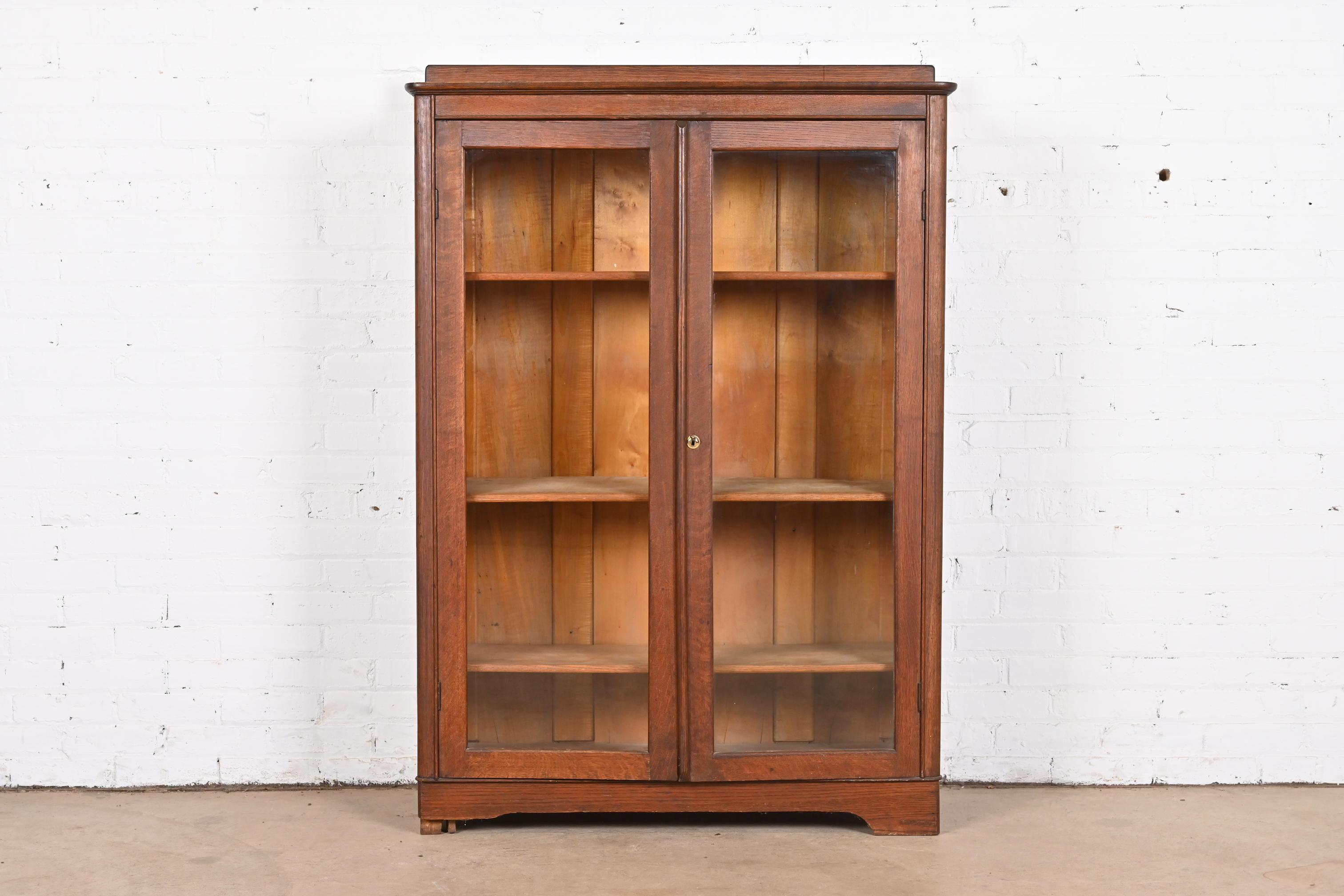 Arts and Crafts Antique Arts & Crafts Glass Front Bookcase by Larkin Co., Circa 1900 For Sale
