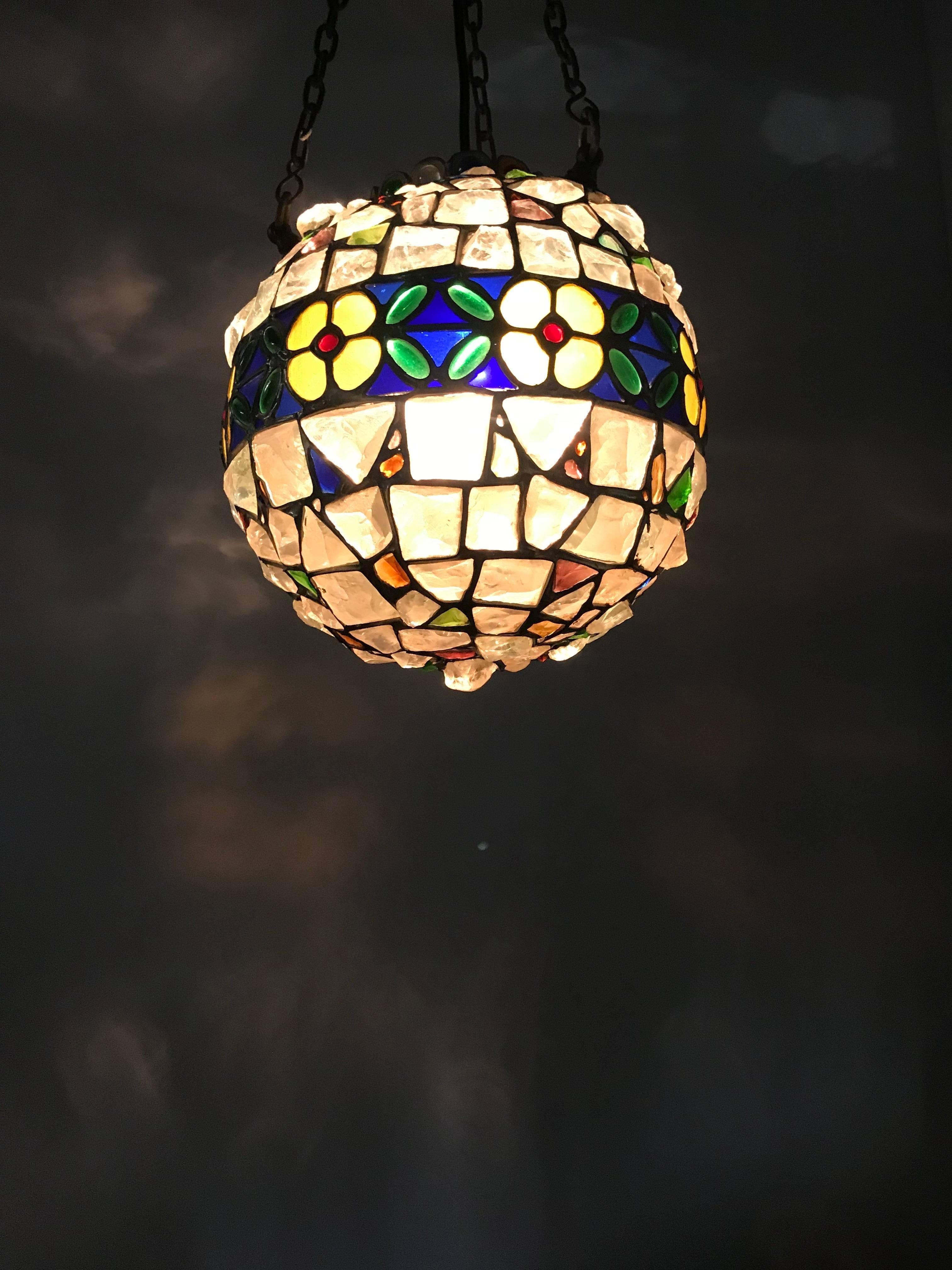 stained glass globe lamp