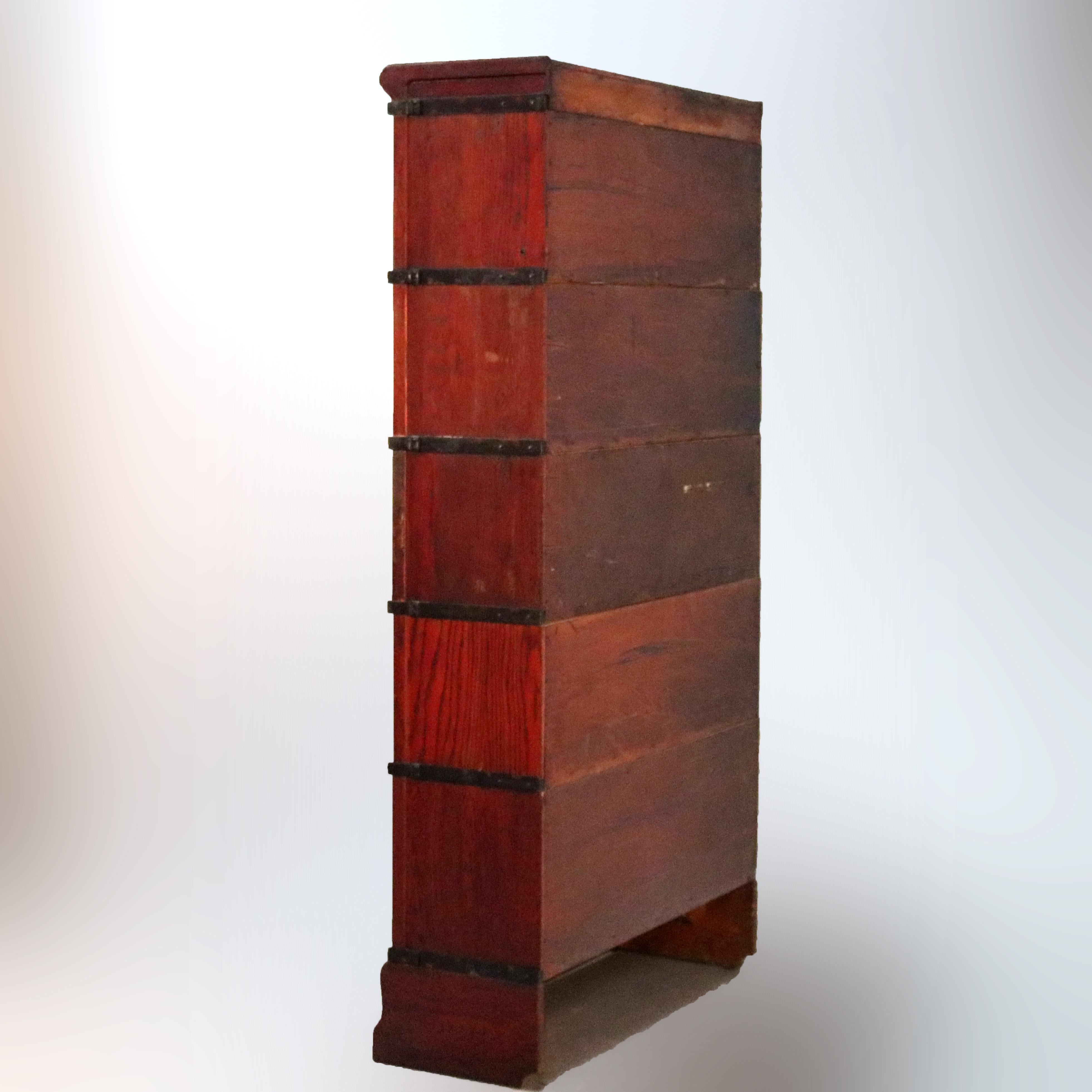 Arts and Crafts Antique Arts & Crafts Globe Wernicke 5 Stack Barrister Bookcase, circa 1910