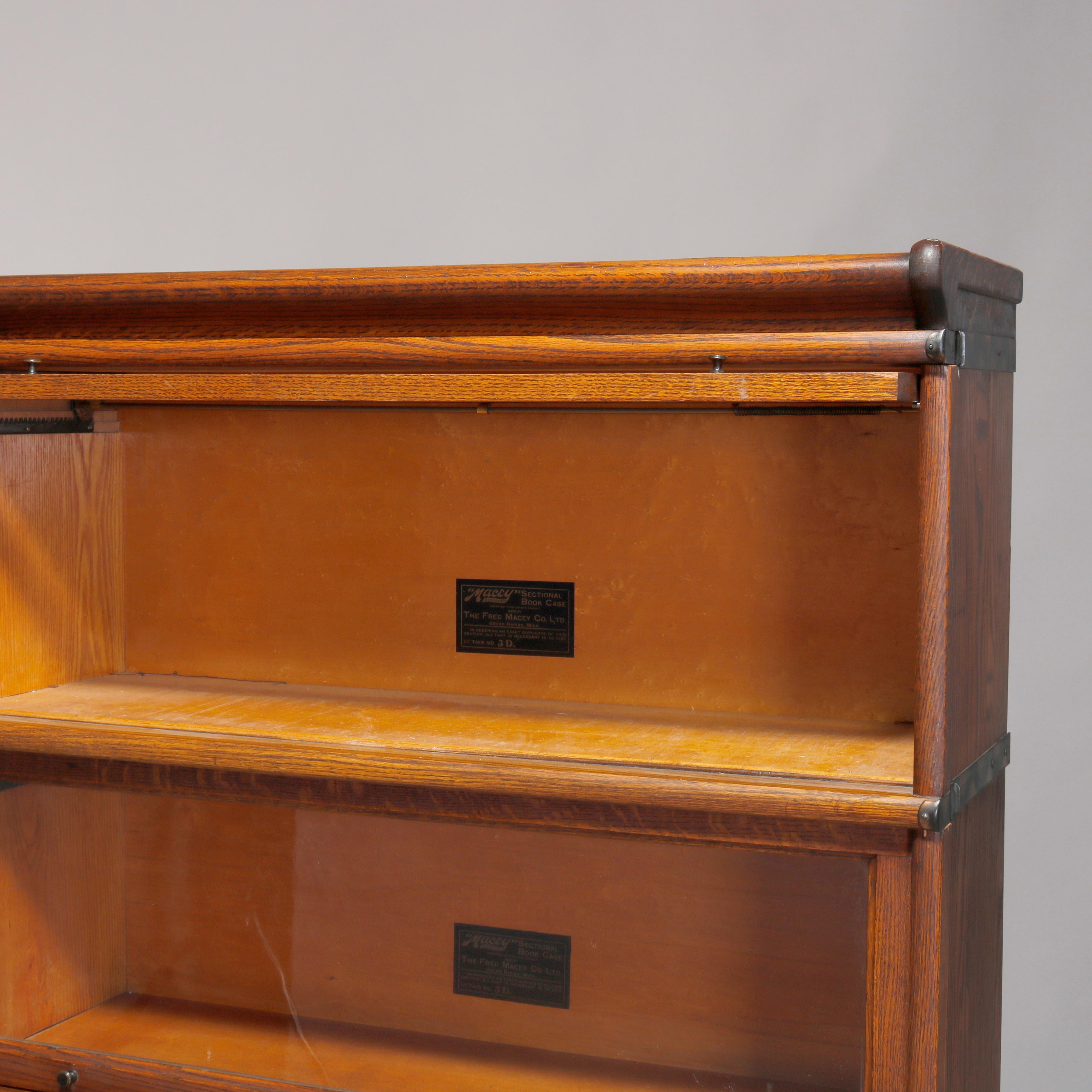 Antique Arts & Crafts Globe Wernicke 5-Stack Mahogany Barrister Bookcase 1