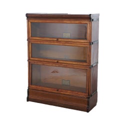 Antique Arts & Crafts Globe Wernicke Mahogany Barrister Bookcase C1910
