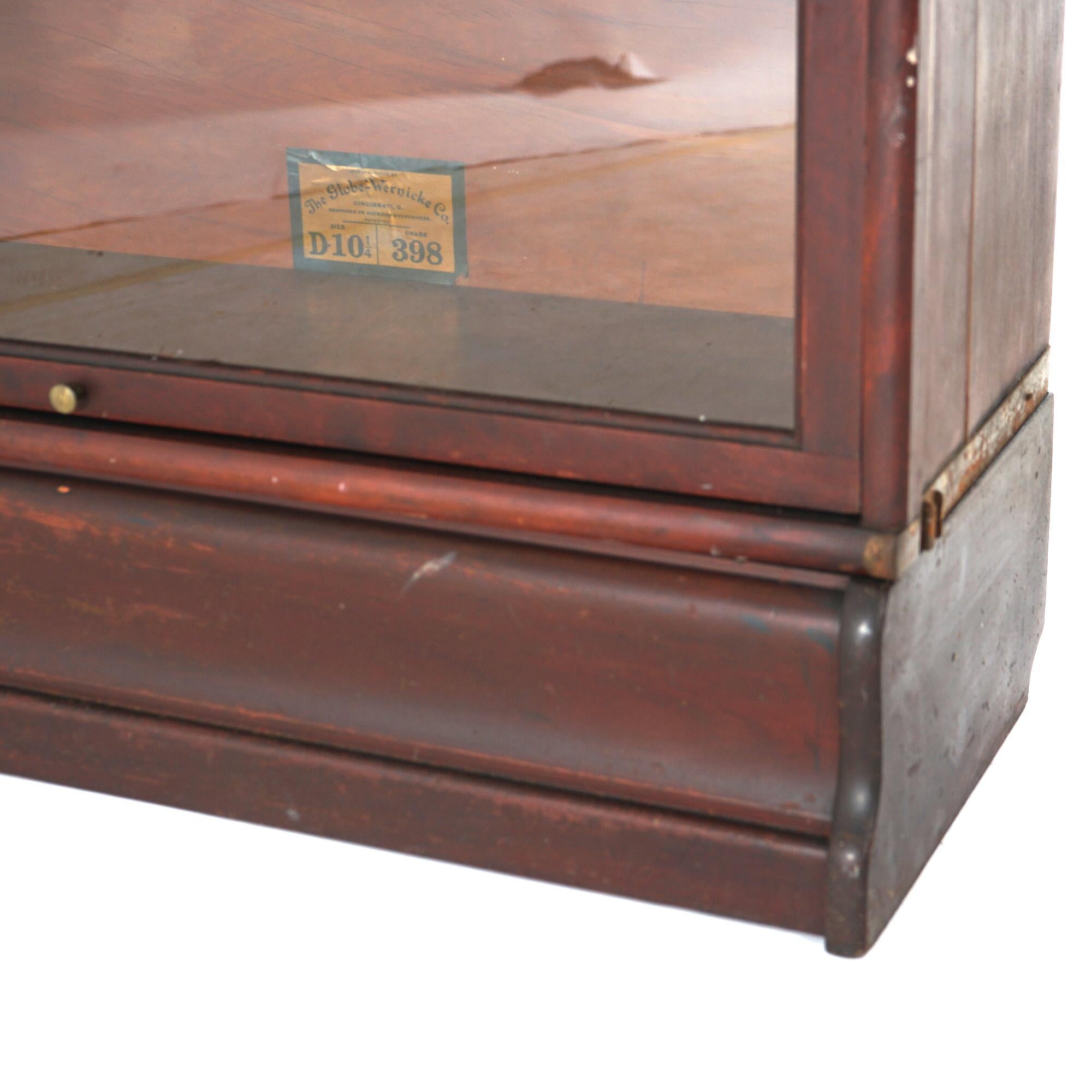 20th Century Antique Arts & Crafts Globe Wernicke Mahogany Barrister Bookcase, C1910
