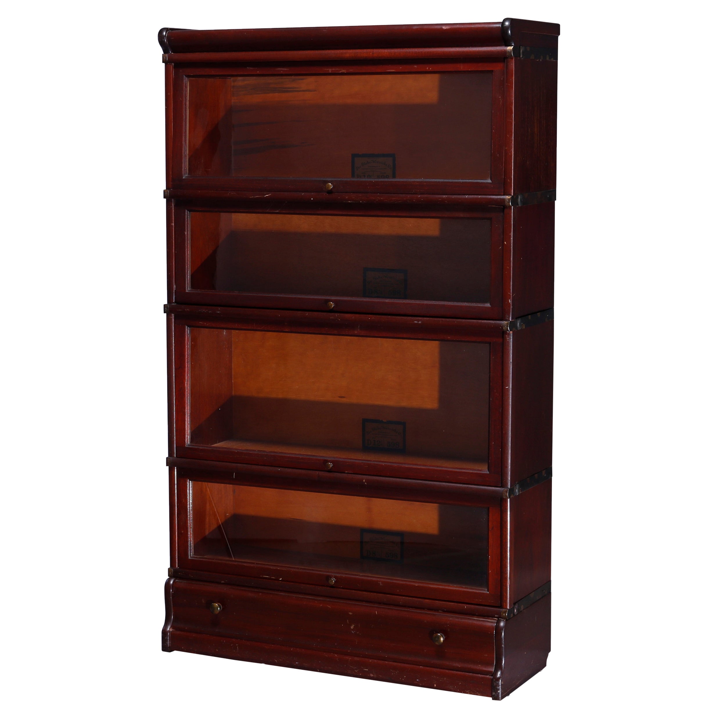 Antique Arts & Crafts Globe Wernicke Mahogany Barrister Bookcase, c1910