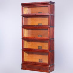 Antique Arts & Crafts Globe Wernicke Mahogany Barrister Stack Bookcase c1910